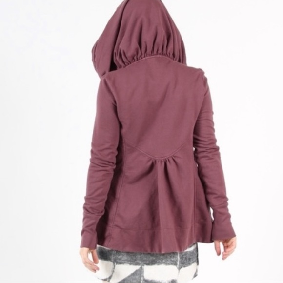 Prairie Underground Mauve Mid-Victorian Hoodie Terry Front-Zip Jacket Sz S - Picture 3 of 10